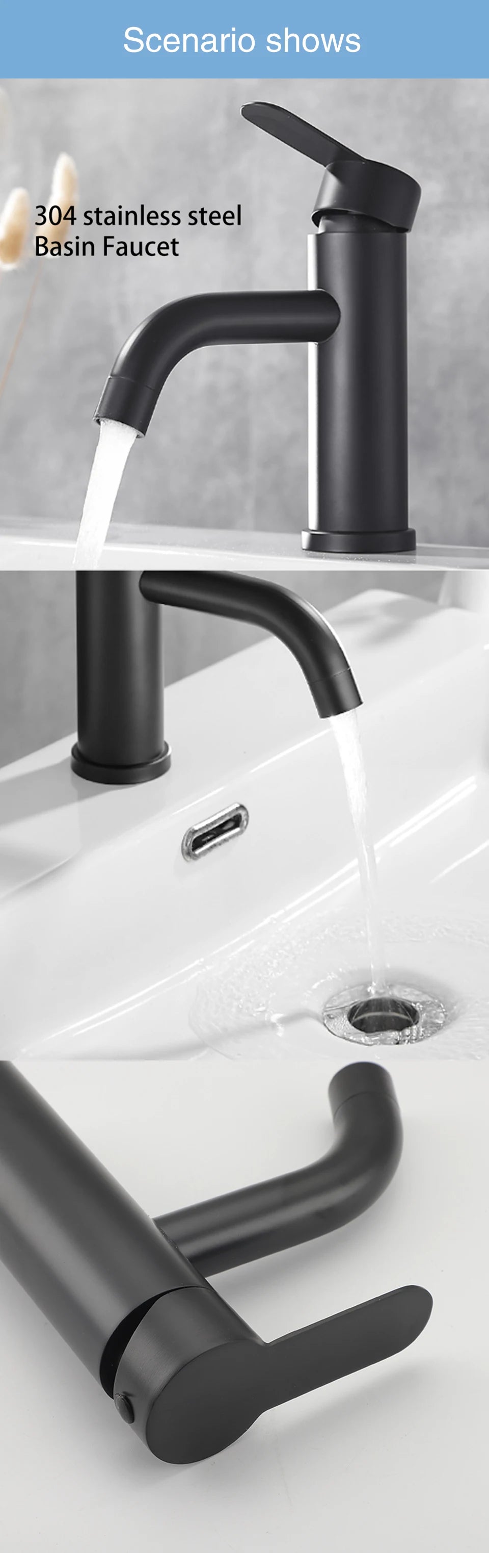 Ula G1/2 Basin Faucet Waterfall Bathroom Sink Faucet