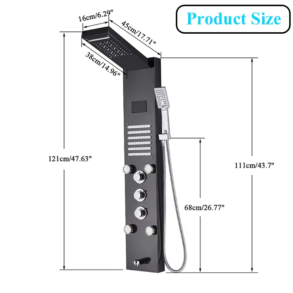 Shower Panel Tower System Rain Waterfall Shower Column