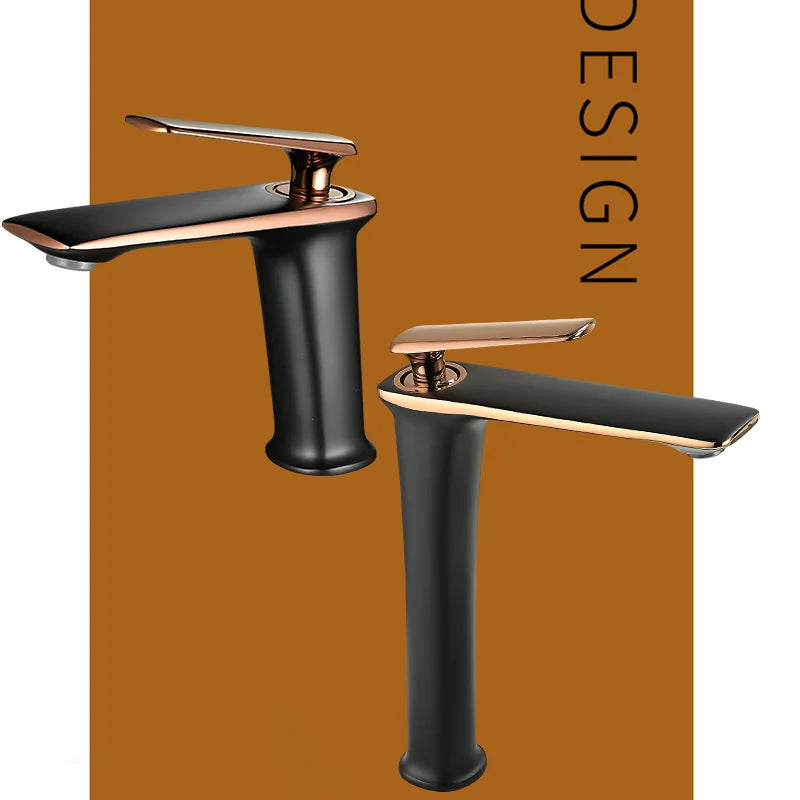 Basin Faucets Black Brass Faucet Cold Bathroom Sink