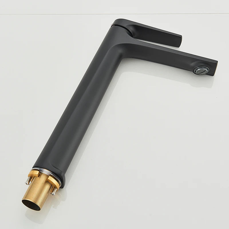 Brass Core Modern Bathroom Sink Faucet Handle Deck