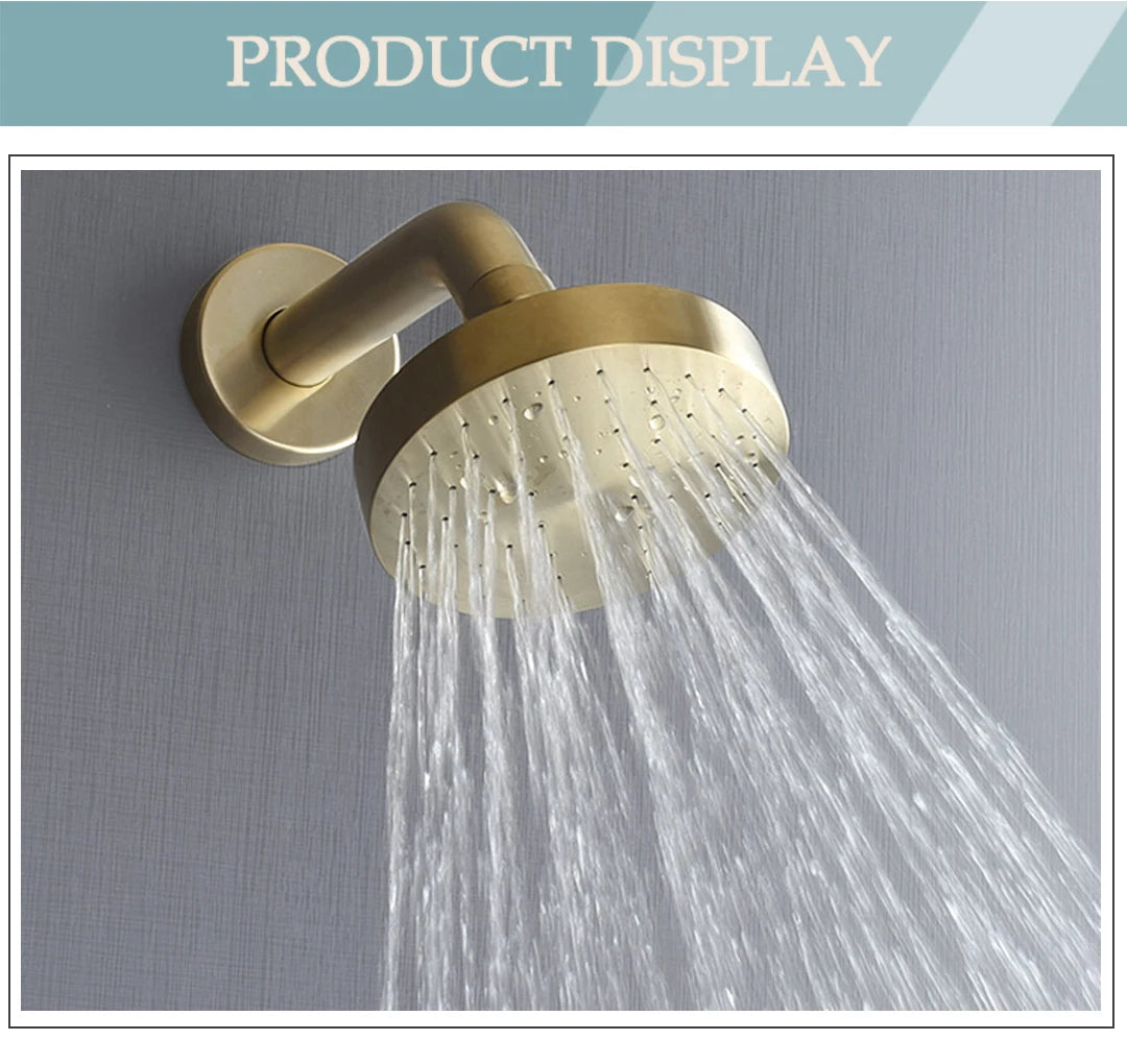 Shower Faucet System Stainless Steel Head Shower Wall