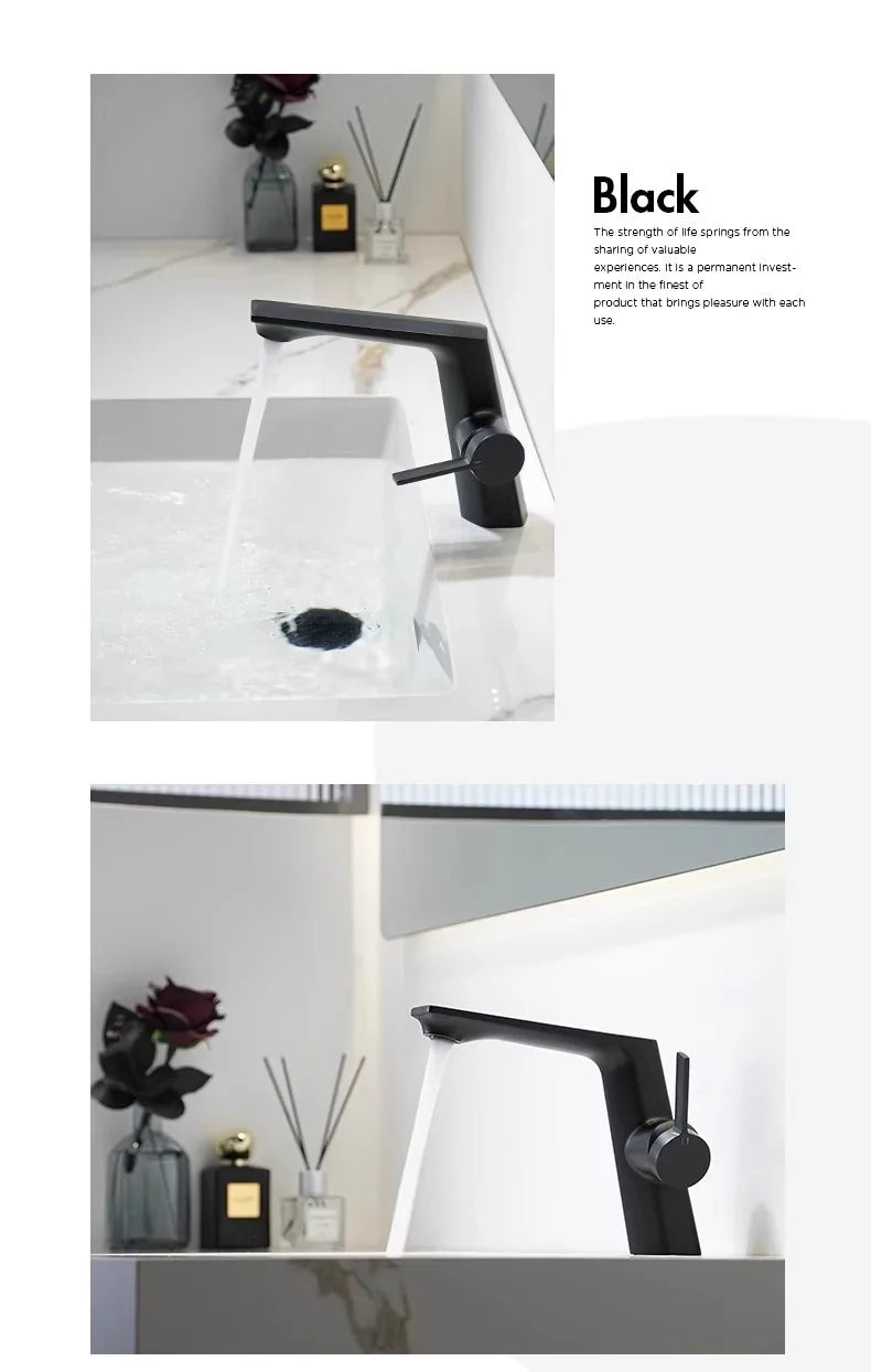 Modern Bathroom Sink Faucet Brass White Or Brushed