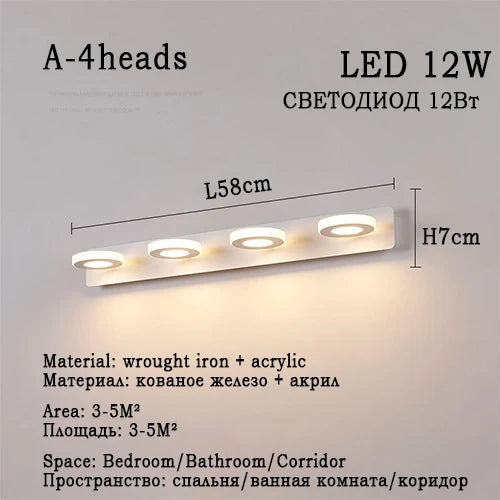 Led Bathroom Mirror Wall Lamp Vanity Light Waterproof