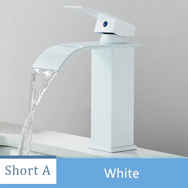 Retail Waterfall Bathroom Basin Faucet Chrome Deck Mount