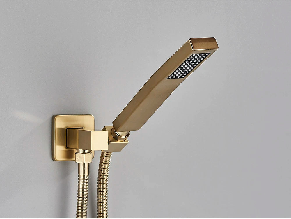 Poiqihy Golden Handshower Head 150cm Stainless Steel Shower
