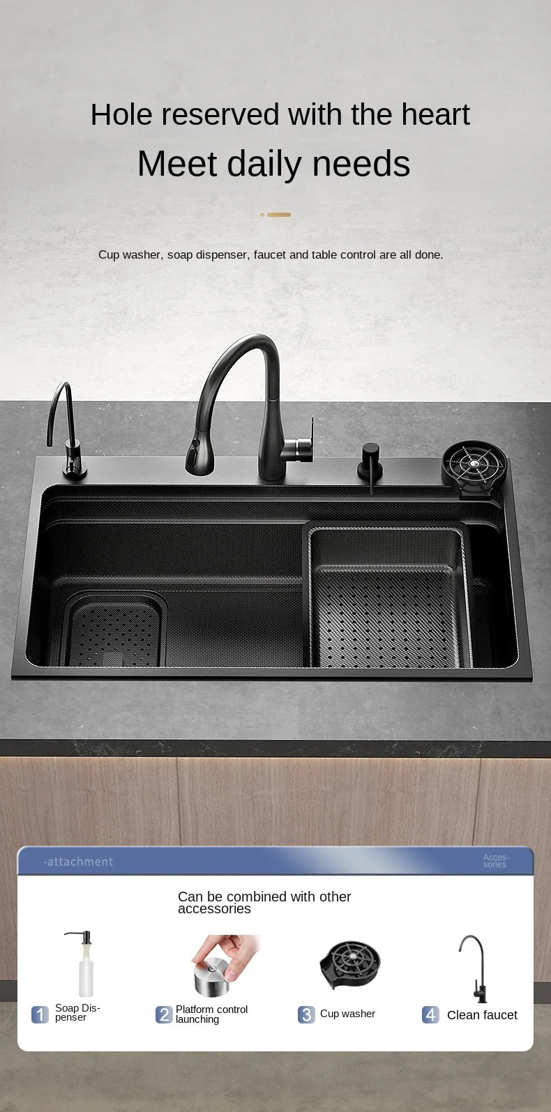 304 Stainless Steel Sink Black Large Slot Wash
