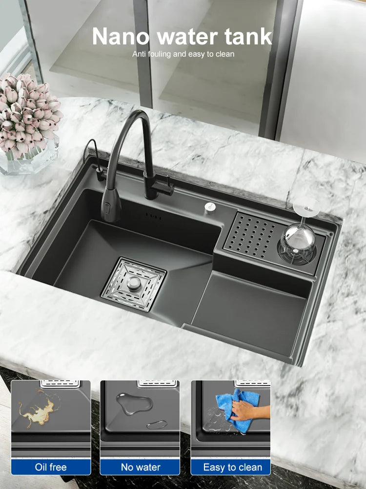 Stepped Stainless Steel Sink Cup Washer Large Slot