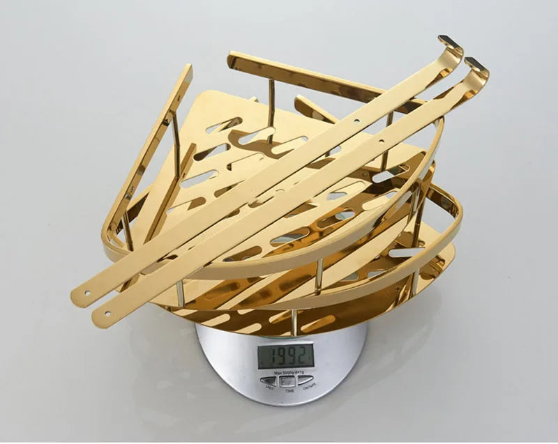 Bathroom Shelf Rose Gold Corner Shelf Shampoo Brass