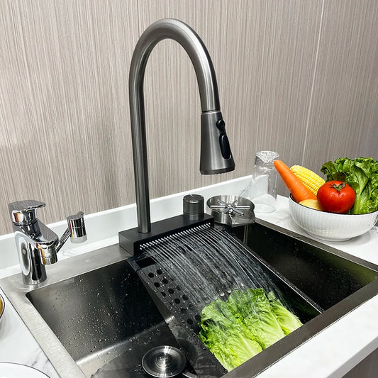 Popular Waterfall Faucet 304 Stainless Steel Cold Rainfall