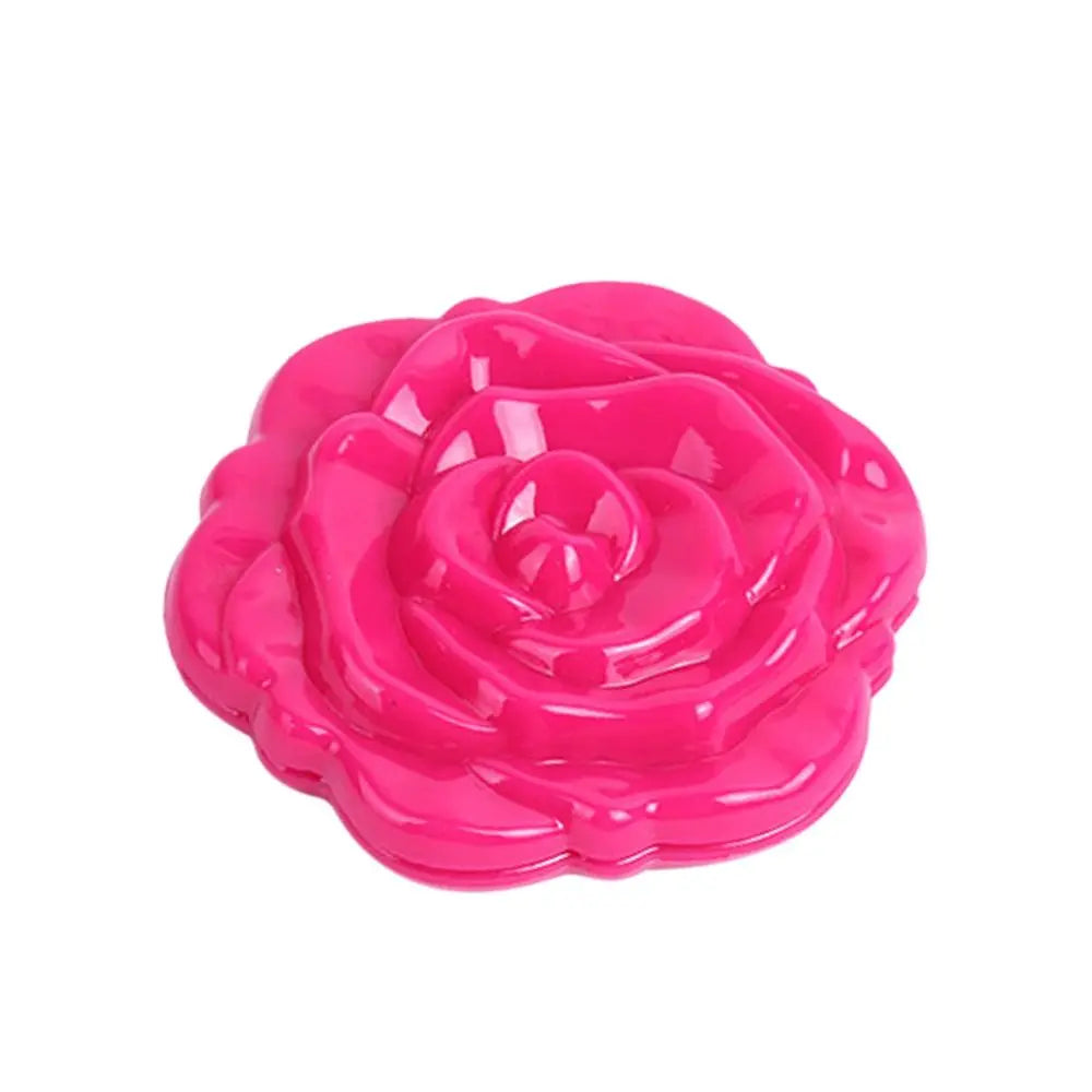 Double-Sided Rose Flower Makeup Mirror Handheld Convenient Mini