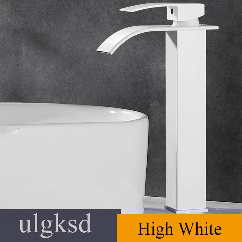 Waterfall Bathroom Basin Sink Faucet Handle Mixer Tap