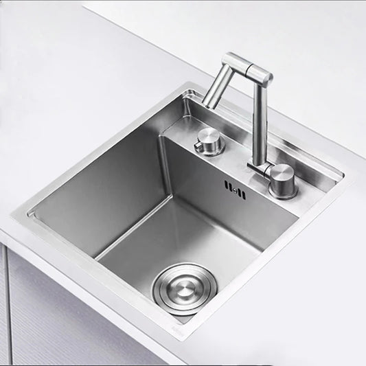 Nano Hidden Bar Sink Black Folding Faucet Silvery