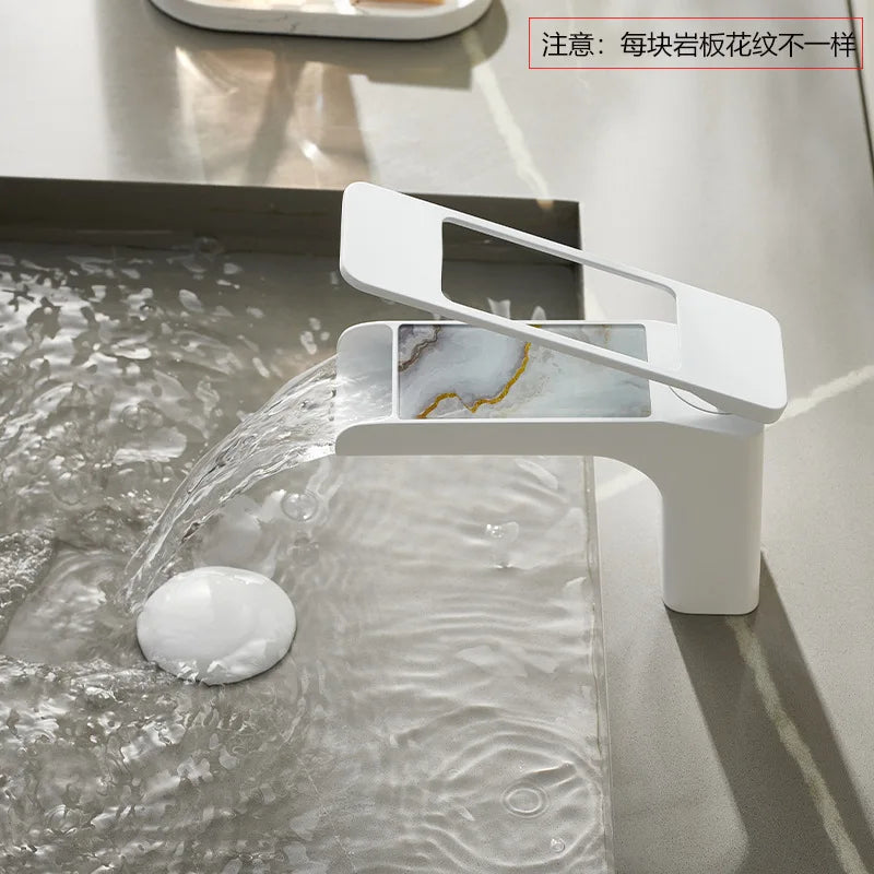High-Quality Grey Basin Faucet Brass Construction Bathroom Sink