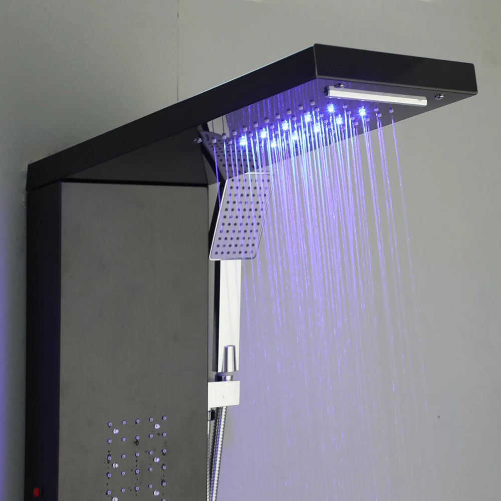 Kemaidi Shower Panel Bathroom Shower Tower W/ Led