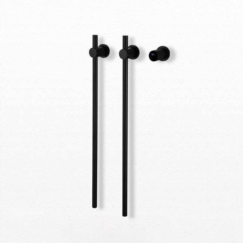 Bathroom Black Electric Towel Rack Hidden Wire Bath
