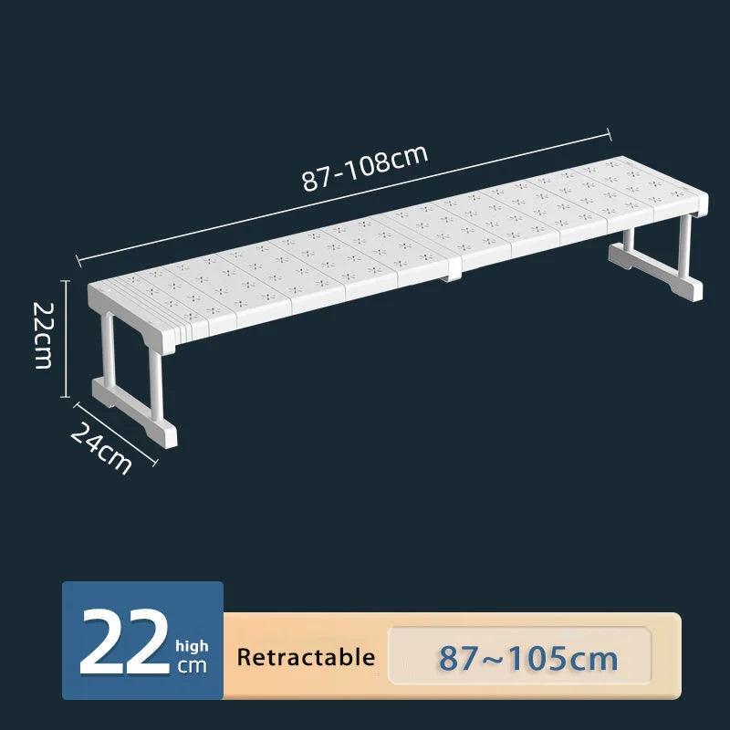 Wardrobe No-Punch Multi-Layer Retractable Adjustable Shelves