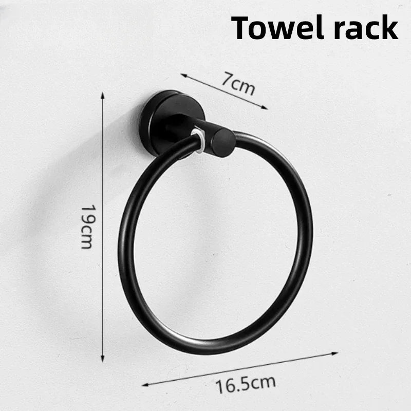 Wall Mount Black Bathroom Stainless Steel Towel Rack