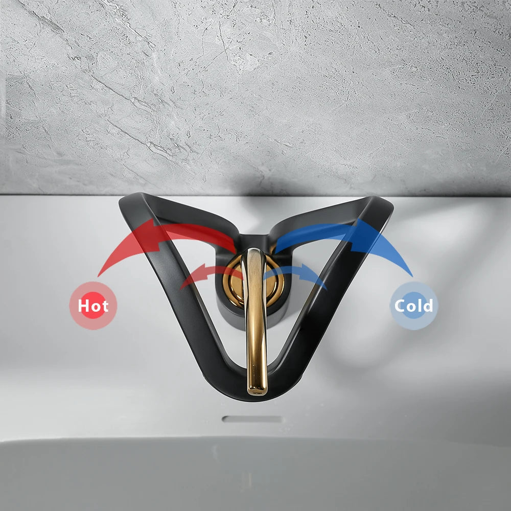 Black Gold Basin Faucet Bathroom Washbasin Water Mixer