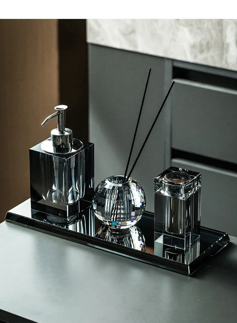 Light Luxury Crystal Glass Bathroom High End Shampoo