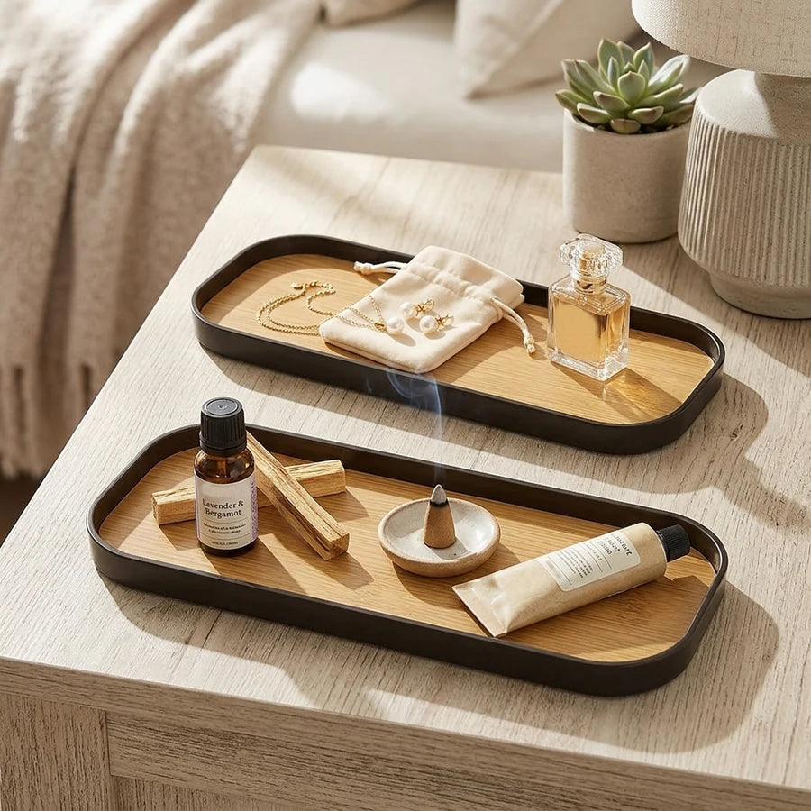1pcs/2pcs Bathroom Vanity Tray Rectangle Bathroom Tray Counter