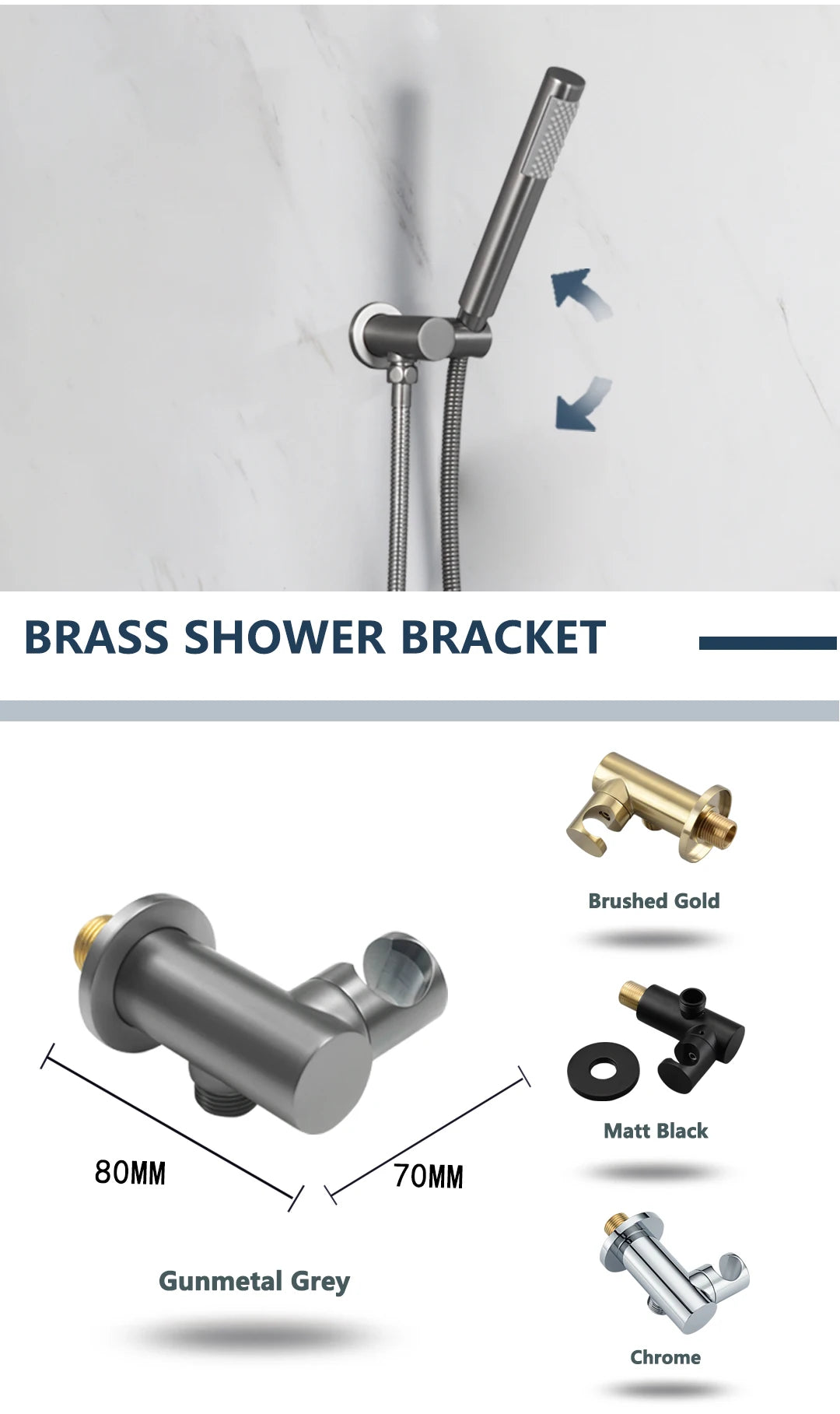 Bathroom Hand Shower Head 150cm Stainless Steel Shower