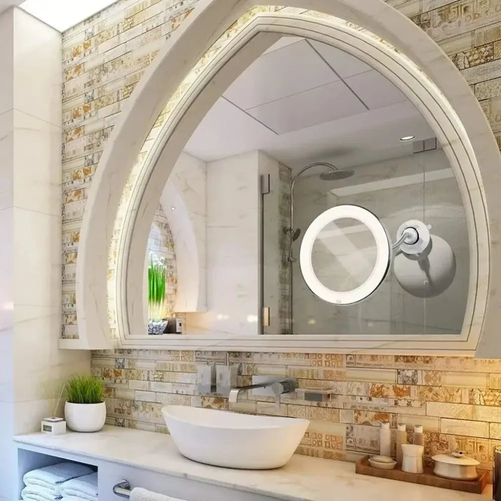 360 Degree Rotation Makeup Mirror 10x Magnifying Wall-Mounted