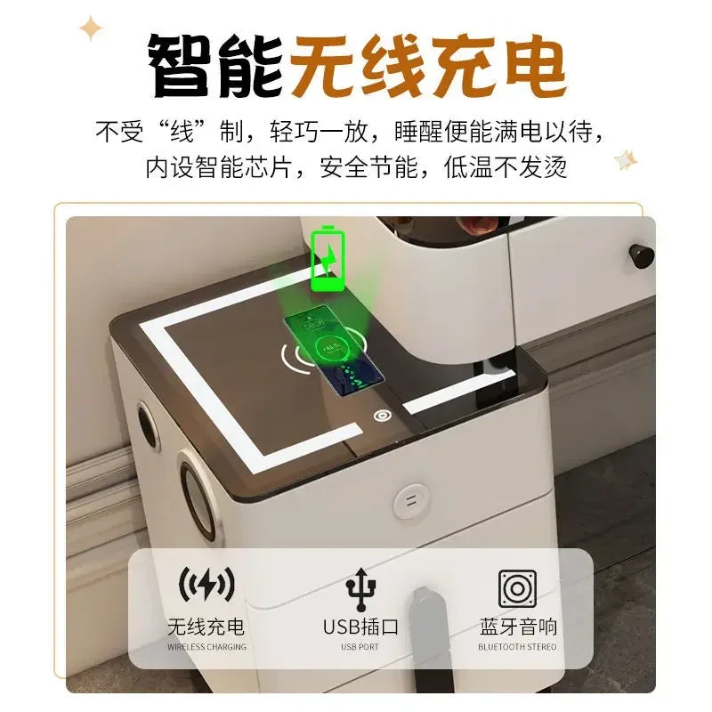 Nordic Glass Luxury Dressing Table Smart Wireless Charging
