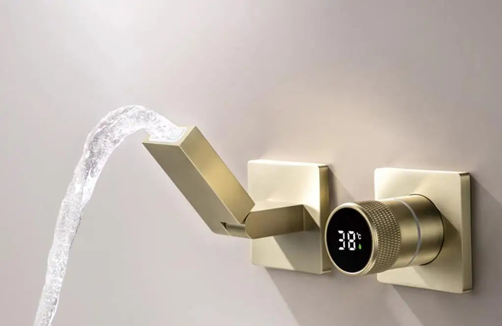 Gunmetal Gray Wall Mount Faucet Cold Washbasin Basin