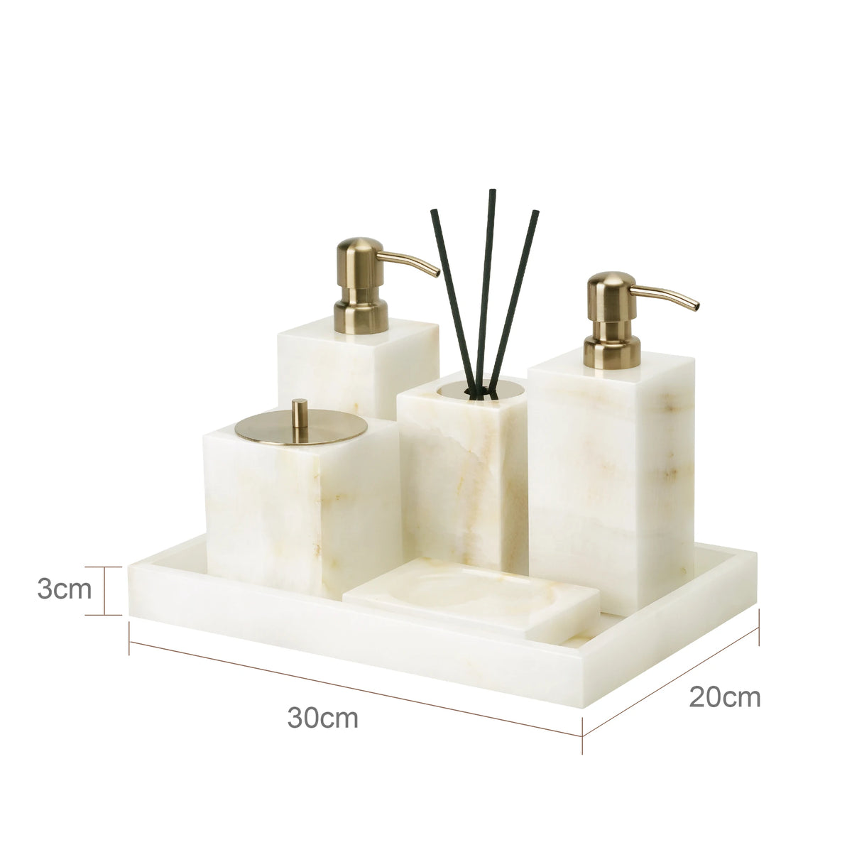 White Onyx Natural Marble Bathroom Elegant Soap Dispenser