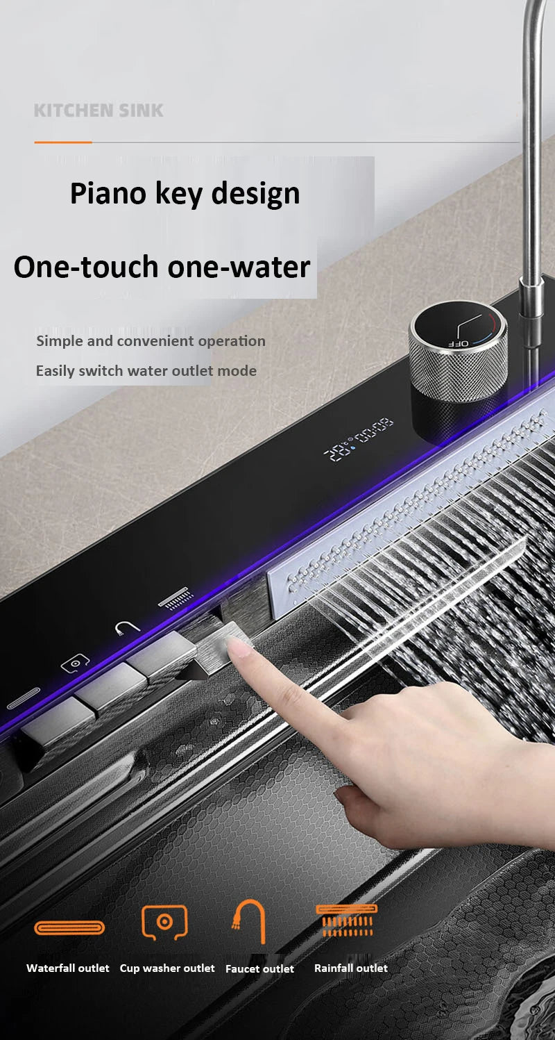 Multifonction Sink Whale Waterfall Faucet 50l Large Capacity