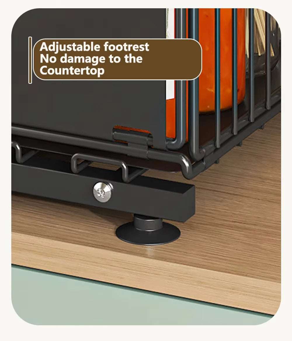 Layer Pull Out Cabinet Organizer Adjustable Storage Under-Sink