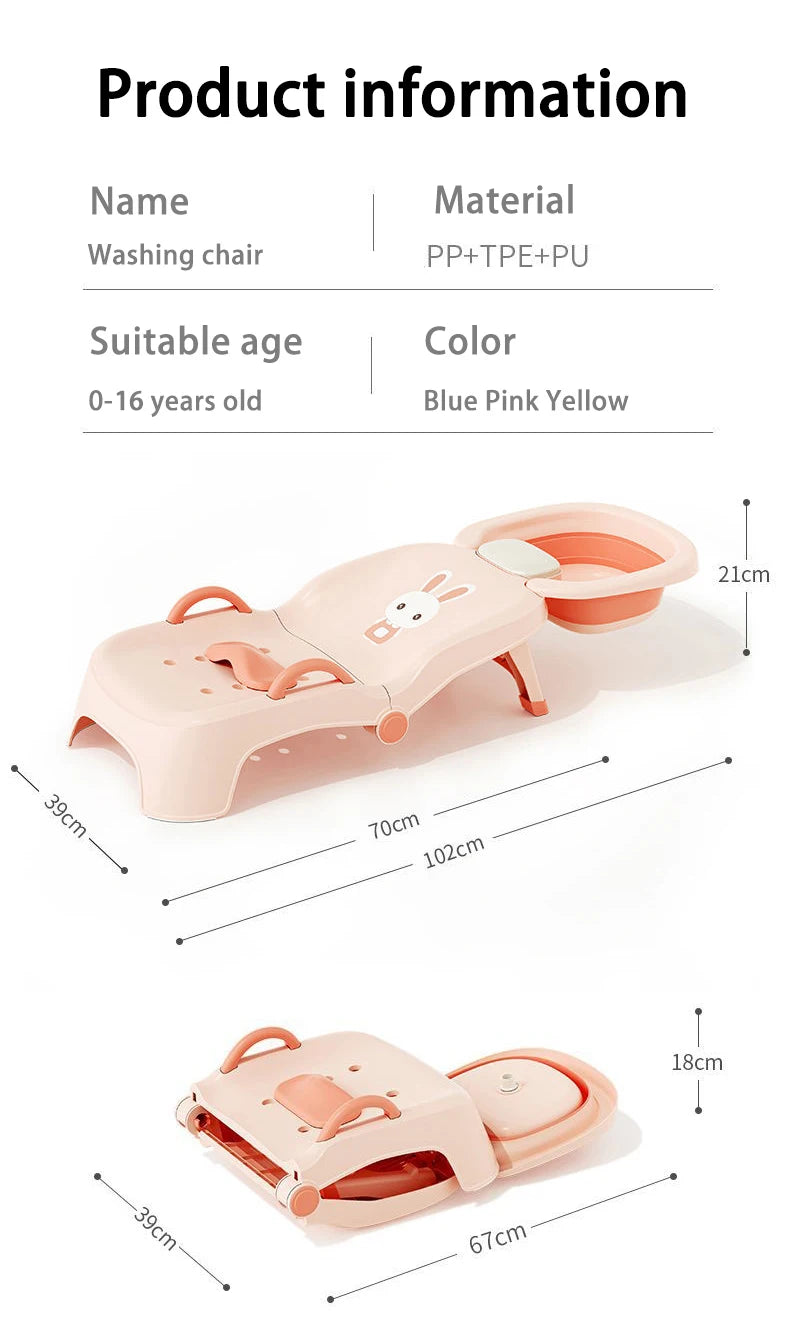 Foldable Children Hair Washing Recliner Baby Shampoo Bed