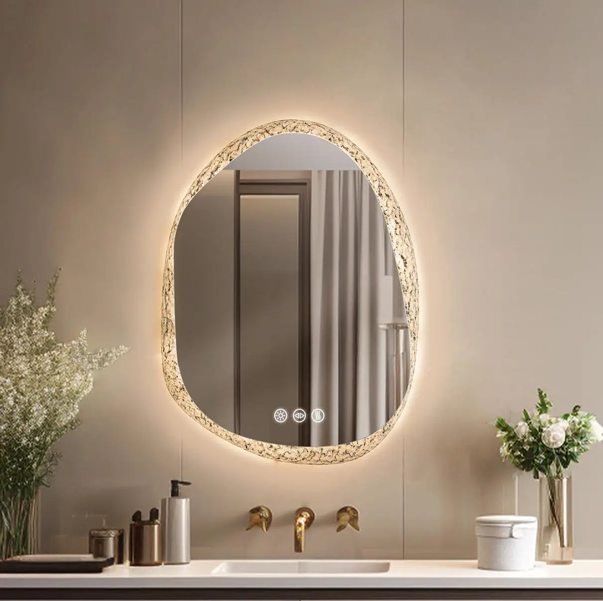 70/80/90cm Led Bathroom Mirror Lights Crystal Clear Glass