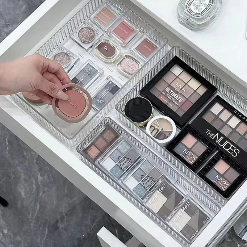 Transparent Modular Drawer Organizer Multi Use Storage Trays