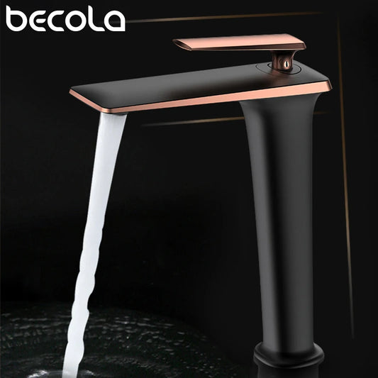 Basin Faucets Black Brass Faucet Cold Bathroom Sink