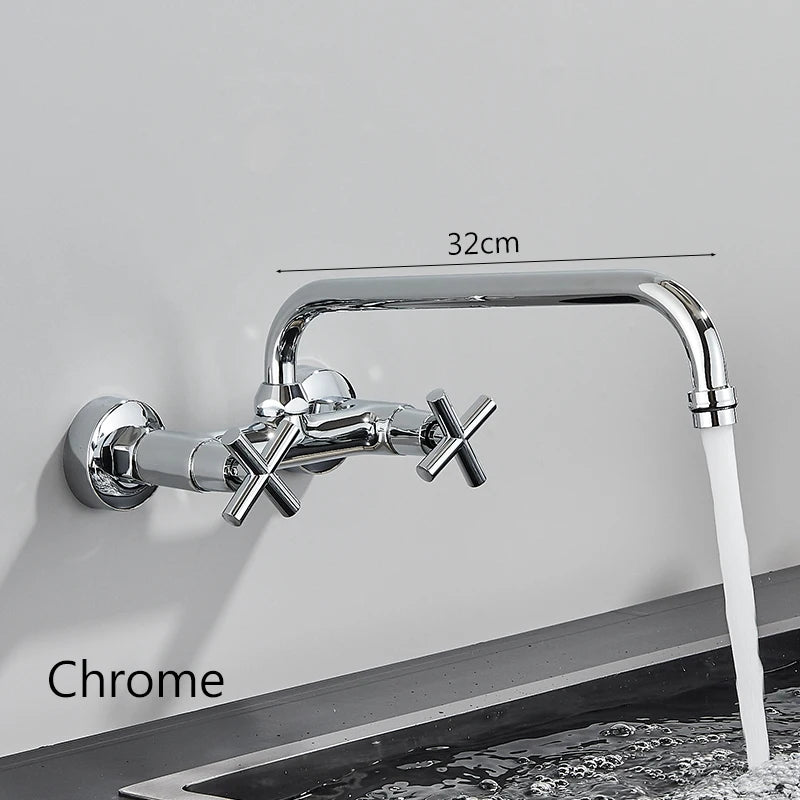 Bathroom Basin Faucet Wall Mounted 360 Degree Rotate