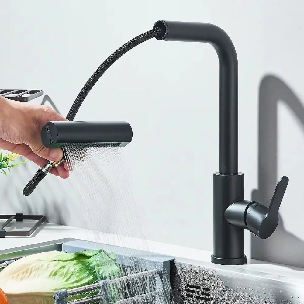 Rotation Function Stainless Steel Faucet Handle Modes Waterfall