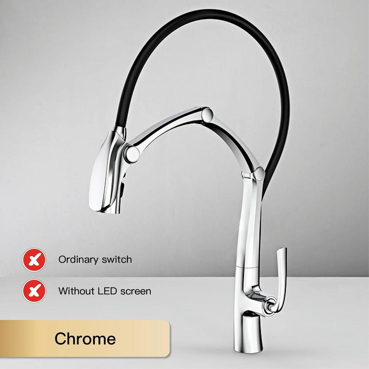 Luxury Brass Gun Gray Faucet Digital Display Intelligent