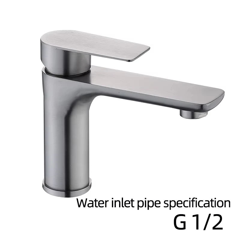 Brushed/Gray Bathroom Sink Faucet Cold Mixer Faucet Countertop