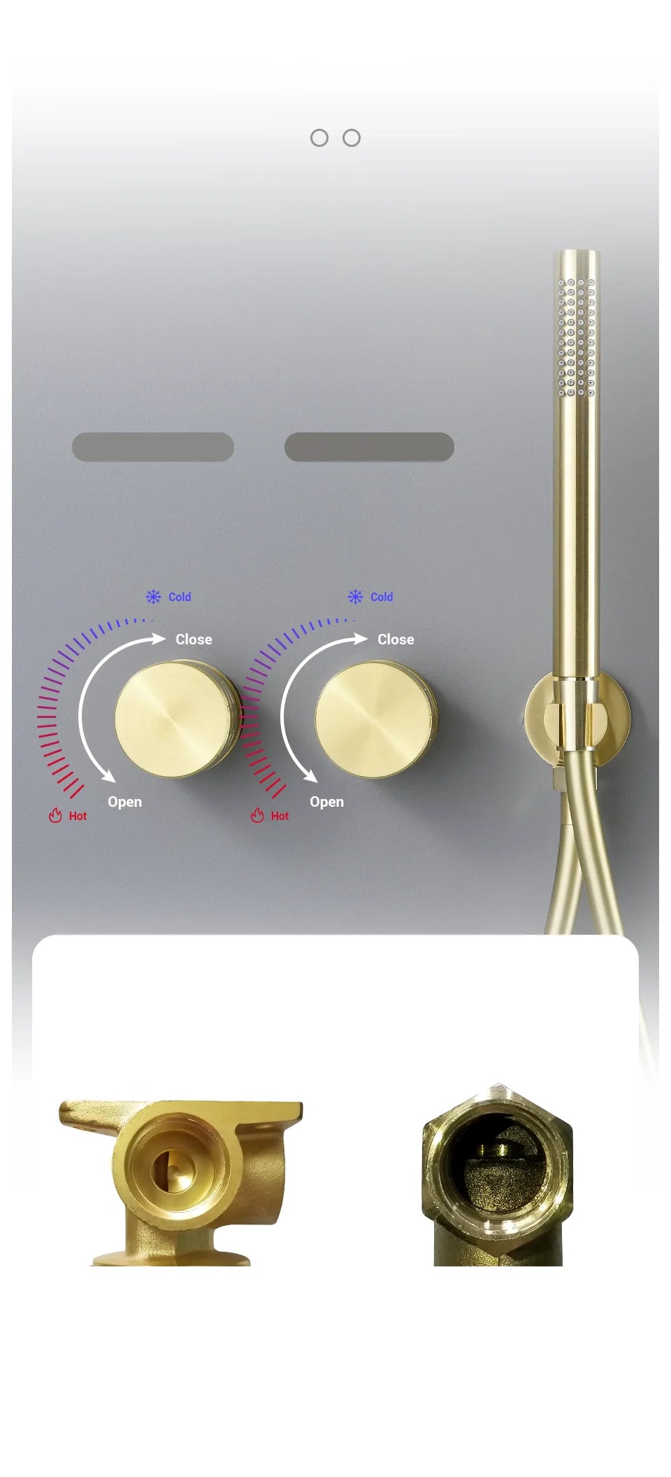 Bathroom Shower System Brushed Gold Cold Faucet Bath