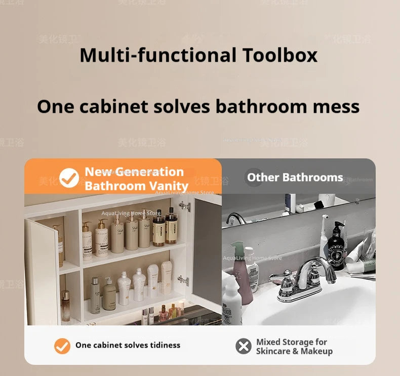 Modern Smart Bathroom Mirror Cabinet Wall-Mounted Vanity Mirror