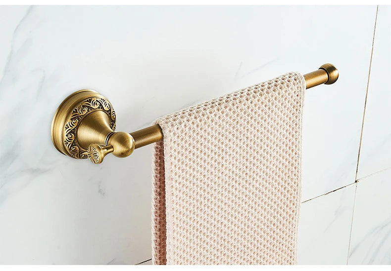 Antique Brass 2pc Bathroom Bronze Dispenser Towel Rod