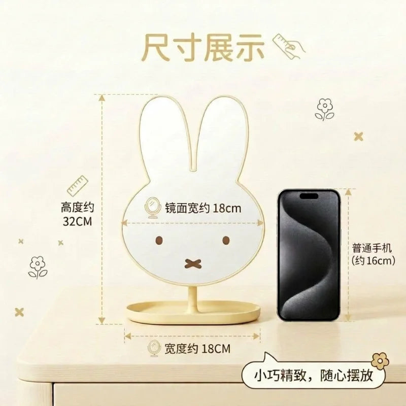 Kawaii Miffy Rabbit Shaped Makeup Mirror 360 Rotating