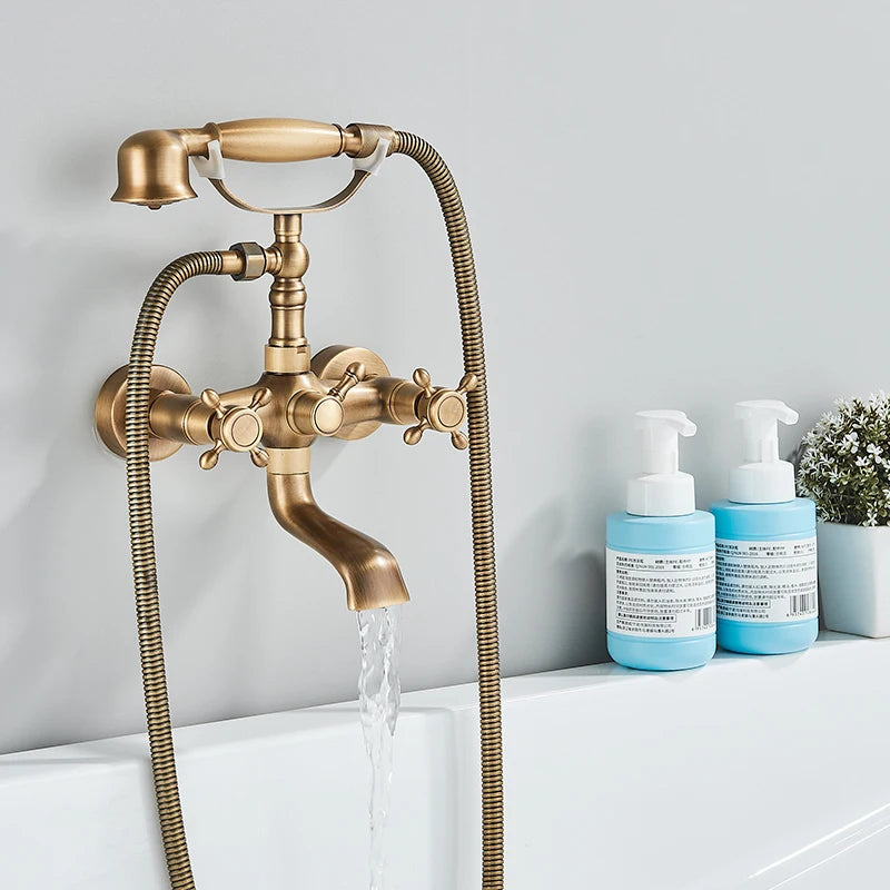 Retro Antique Brass Black Bronze Bathtub Shower Faucets