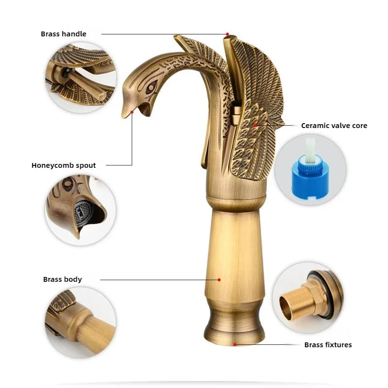 Golden Swan Bathroom Basin Faucet Deck Installation Mixer