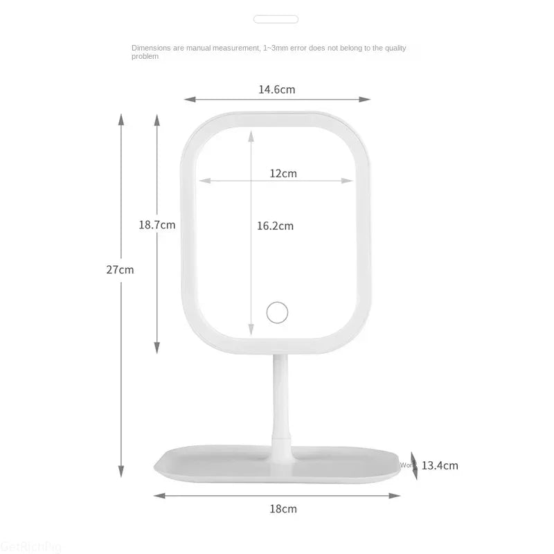 Touch Control Led Makeup Mirror Dimmable Light Modes