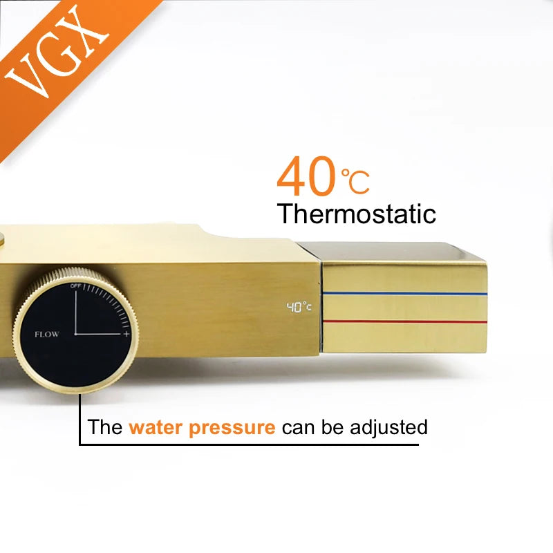 Vgx Thermostatic Shower System Gold Shower Luxury Bathroom