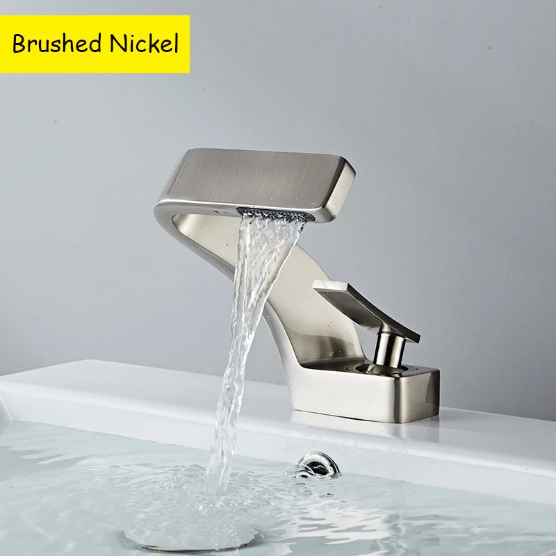 Becola Brushed Gold Basin Faucet Black Bathroom Mixer