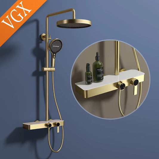 Vgx Gold Shower System Bathroom Shower Faucet 3-Way
