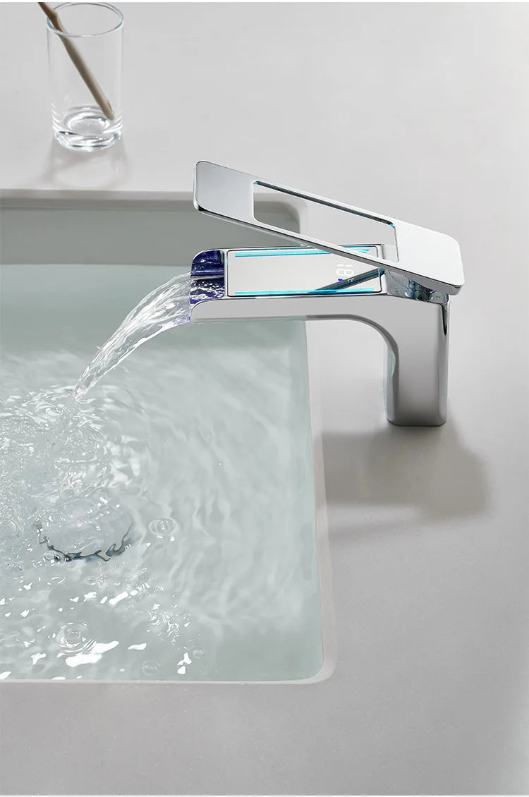 High-Quality Grey Basin Faucet Brass Construction Bathroom Sink